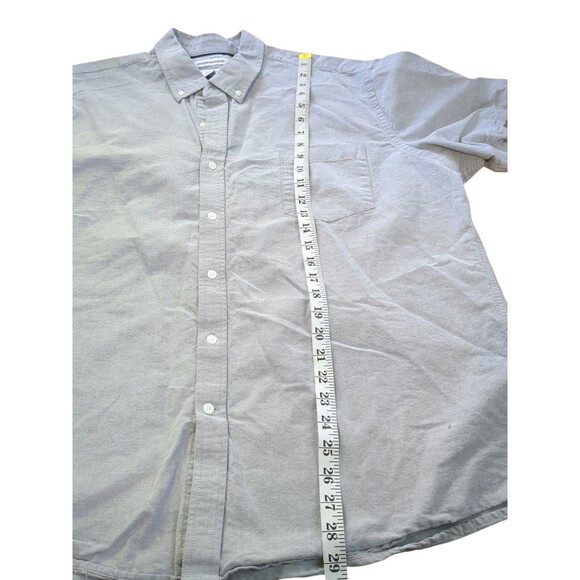 Amazon Essentials Mens Shirt XXL Light Grey Short Sleeve Button Up Regular fit - Picture 3 of 8